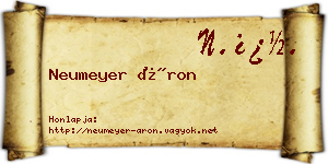 Neumeyer Áron névjegykártya